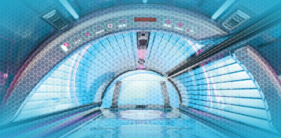 Ergoline zonnebanken in zonnestudio Jetset Hilversum